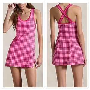 RLX Ralph Lauren Pink Crisscross Performance Interlock Golf Dress NWT size L